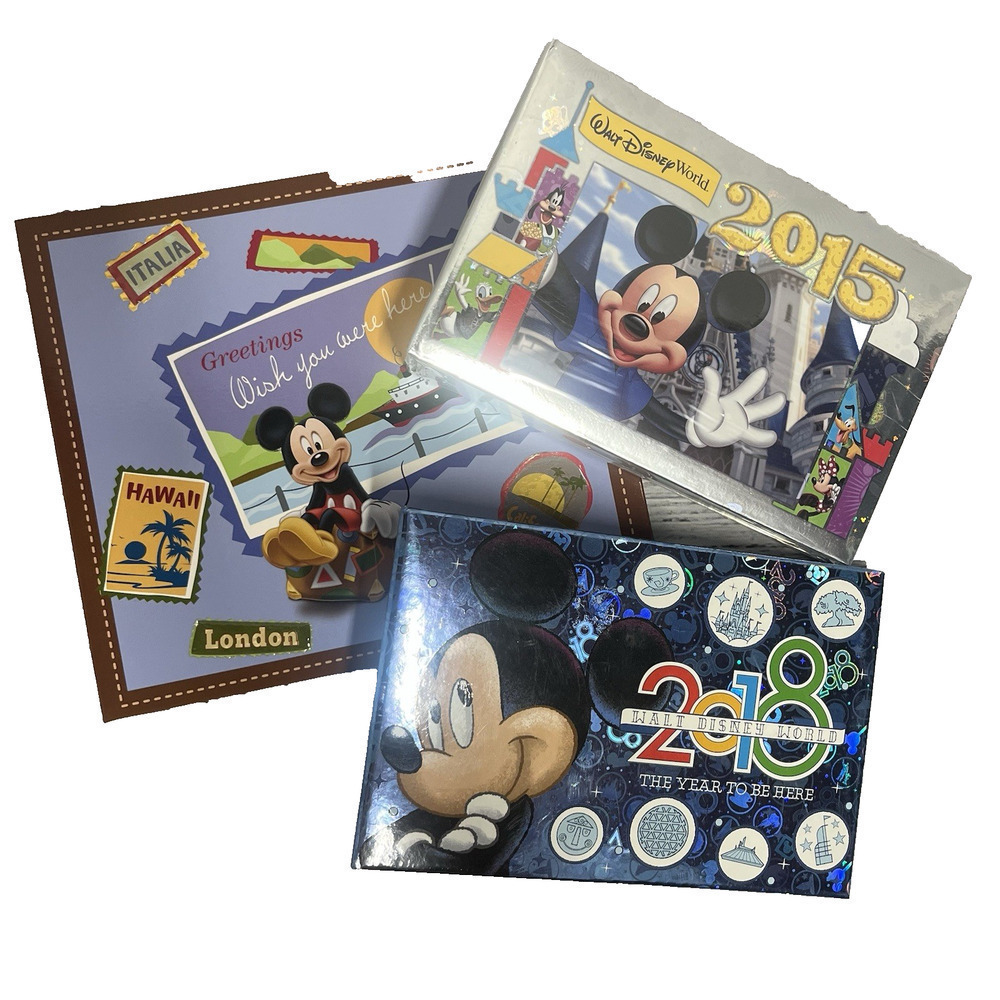 3pc Lot of Walt Disney World & Adventures by Disney Photo Scrap Books 2015 2018